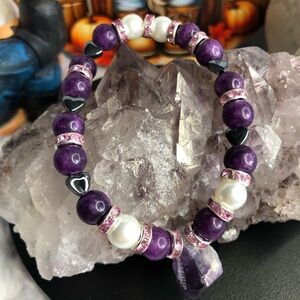 Handmade beaded stretch bracelet. Made by yours truely with love and good energy